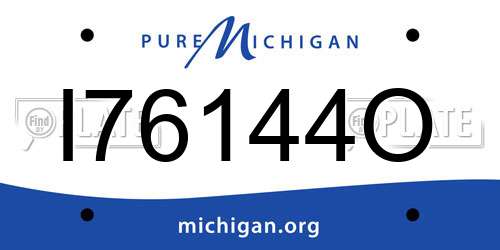 I76144O Michigan License Plate