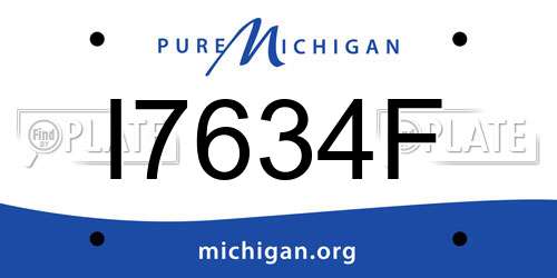 I7634F Michigan License Plate