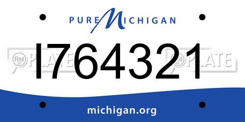 I764321 Michigan License Plate