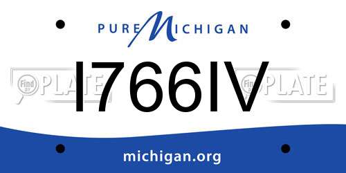 I766IV Michigan License Plate