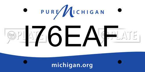 I76EAF Michigan License Plate