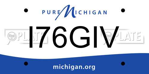 I76GIV Michigan License Plate
