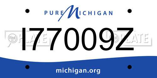 I77009Z Michigan License Plate