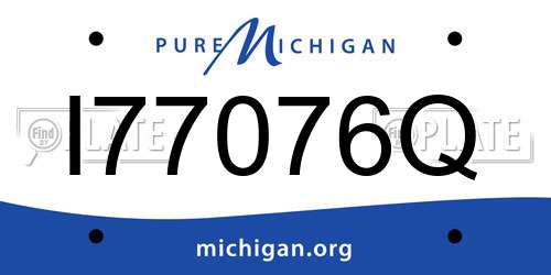 I77076Q Michigan License Plate