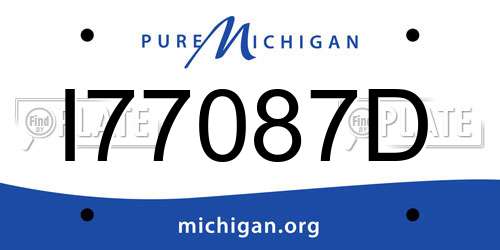 I77087D Michigan License Plate