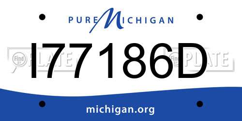 I77186D Michigan License Plate
