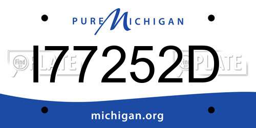 I77252D Michigan License Plate