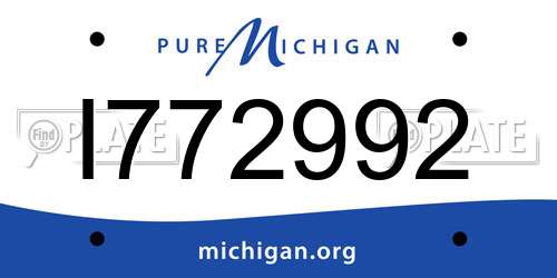 I772992 Michigan License Plate
