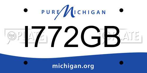 I772GB Michigan License Plate