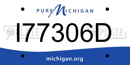 I77306D Michigan License Plate