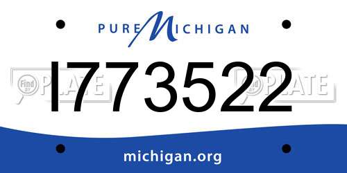 I773522 Michigan License Plate