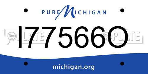 I77566O Michigan License Plate