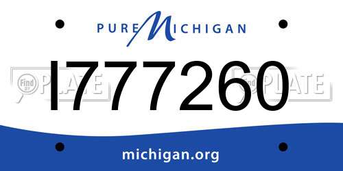 I777260 Michigan License Plate