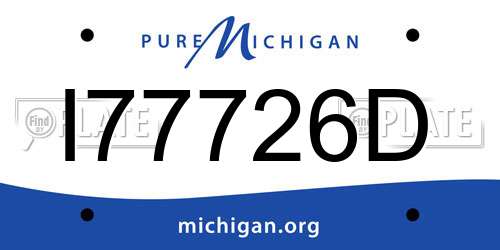 I77726D Michigan License Plate