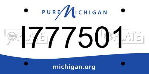 I777501 Michigan License Plate
