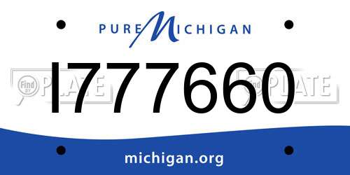 I777660 Michigan License Plate