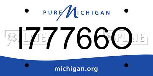 I77766O Michigan License Plate