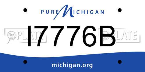 I7776B Michigan License Plate