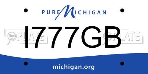 I777GB Michigan License Plate