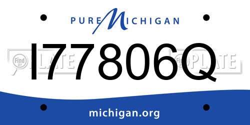 I77806Q Michigan License Plate