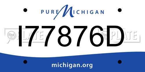 I77876D Michigan License Plate
