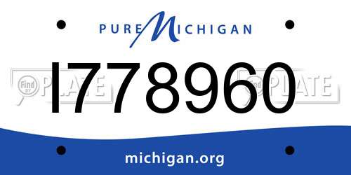 I778960 Michigan License Plate
