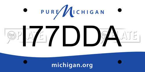 I77DDA Michigan License Plate