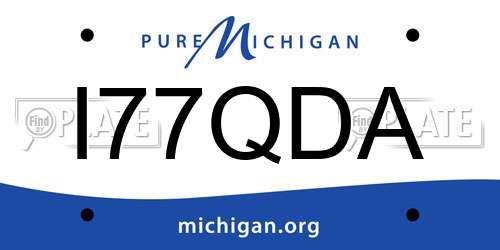 I77QDA Michigan License Plate