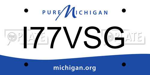 I77VSG Michigan License Plate