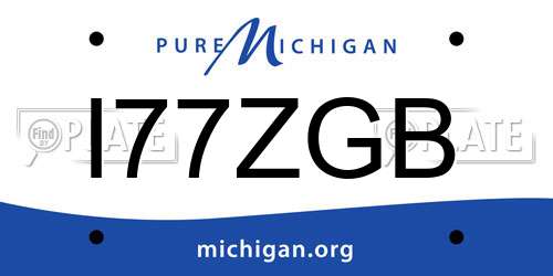 I77ZGB Michigan License Plate