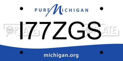 I77ZGS Michigan License Plate