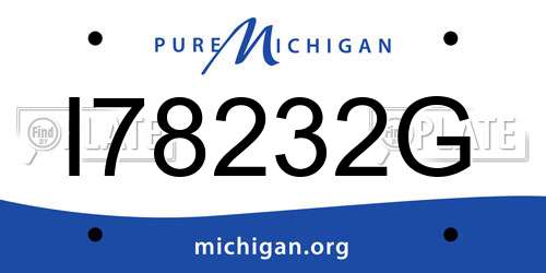 I78232G Michigan License Plate
