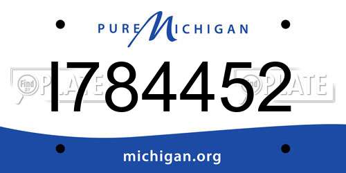 I784452 Michigan License Plate