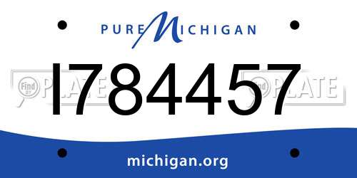 I784457 Michigan License Plate