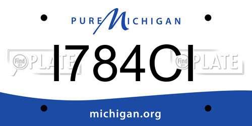 I784CI Michigan License Plate