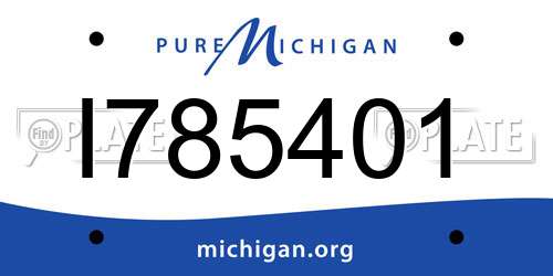 I785401 Michigan License Plate