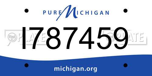 I787459 Michigan License Plate