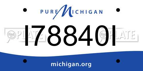 I78840I Michigan License Plate