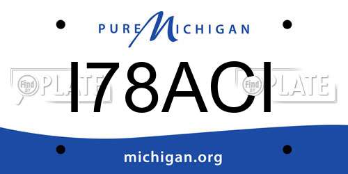 I78ACI Michigan License Plate