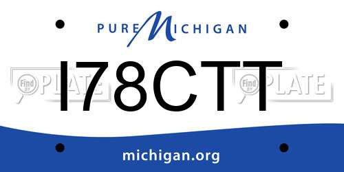 I78CTT Michigan License Plate