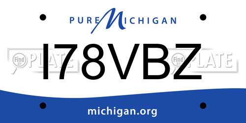 I78VBZ Michigan License Plate