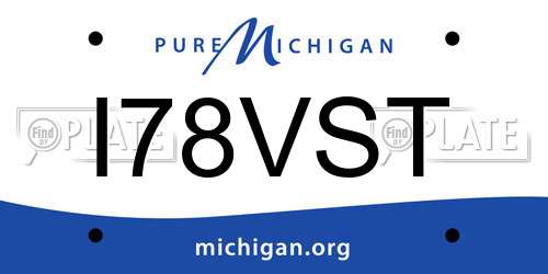 I78VST Michigan License Plate