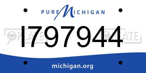 I797944 Michigan License Plate
