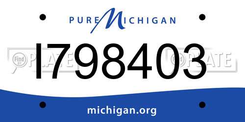 I798403 Michigan License Plate
