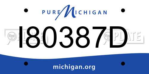 I80387D Michigan License Plate