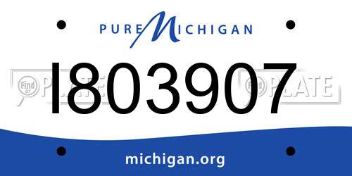 I803907 Michigan License Plate