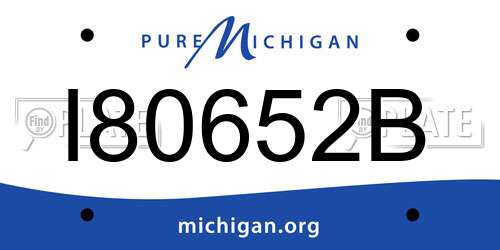 I80652B Michigan License Plate