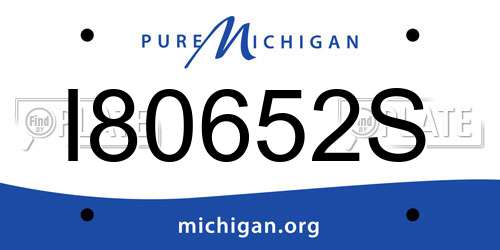 I80652S Michigan License Plate