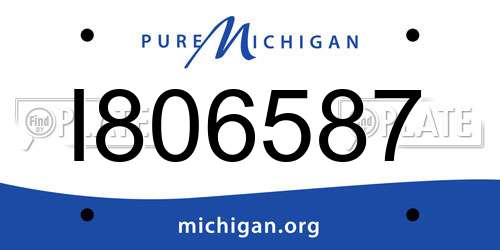 I806587 Michigan License Plate
