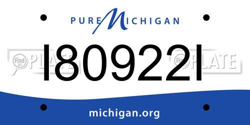 I80922I Michigan License Plate